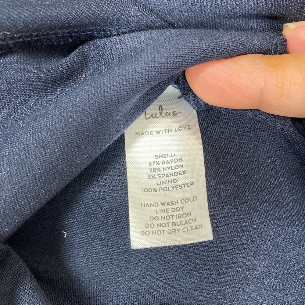 Lulus How Much I Care Off-The-Shoulder Midi Dress Basic Sleeved Blue XS - Picture 11 of 16